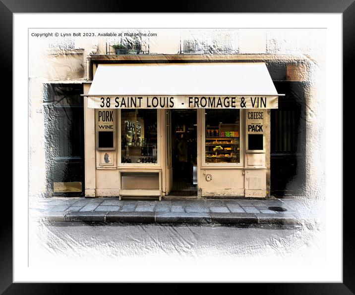 Cheese and Wine Shop Paris Framed Mounted Print by Lynn Bolt