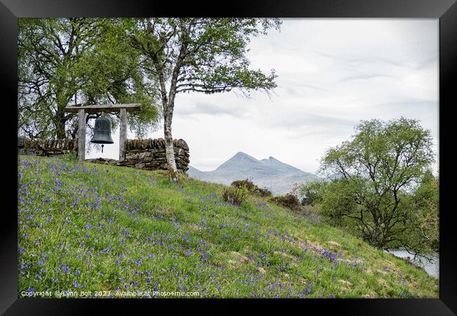 Bell and Bluebells Framed Print by Lynn Bolt