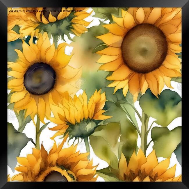 Sunflowers Watercolour Effect Framed Print by Lynn Bolt