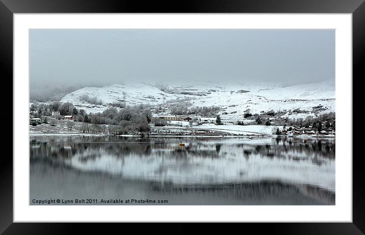 Snowy Reflections on the Loch Framed Mounted Print by Lynn Bolt