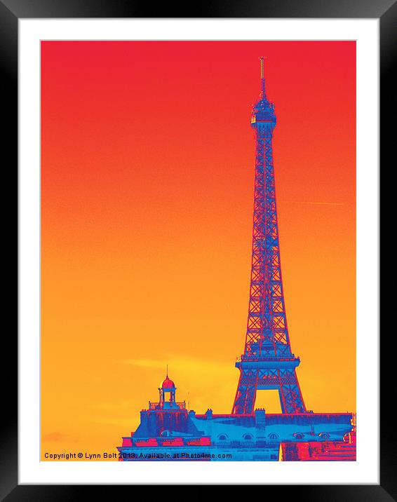 Psychedelic Eiffel Tower Framed Mounted Print by Lynn Bolt