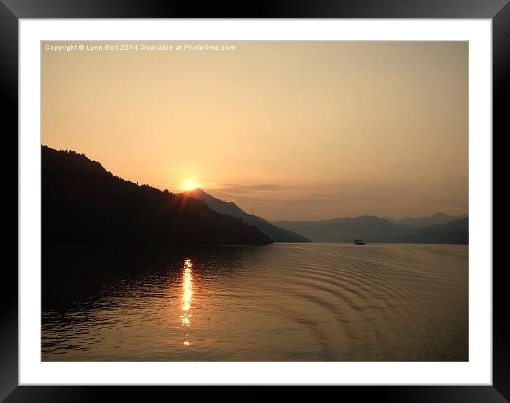  Sunset on the Yangtze River China Framed Mounted Print by Lynn Bolt