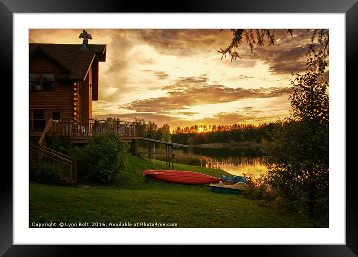 Sunset at the Cabin Framed Mounted Print by Lynn Bolt
