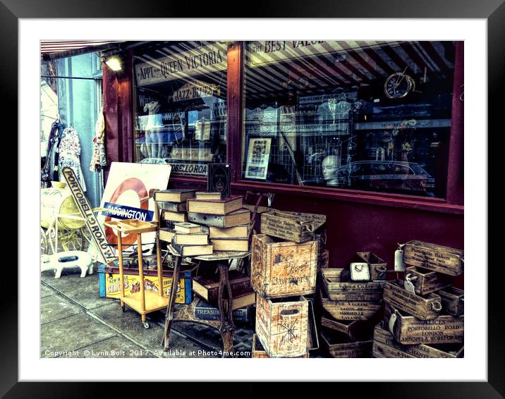 Portobello Road London Junk Shop Framed Mounted Print by Lynn Bolt