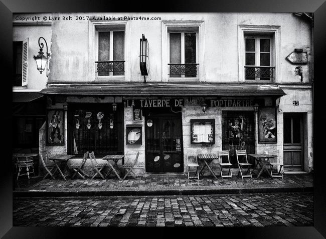 Cafe in Monmartre Paris Framed Print by Lynn Bolt