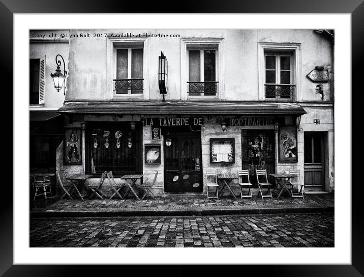 Cafe in Monmartre Paris Framed Mounted Print by Lynn Bolt