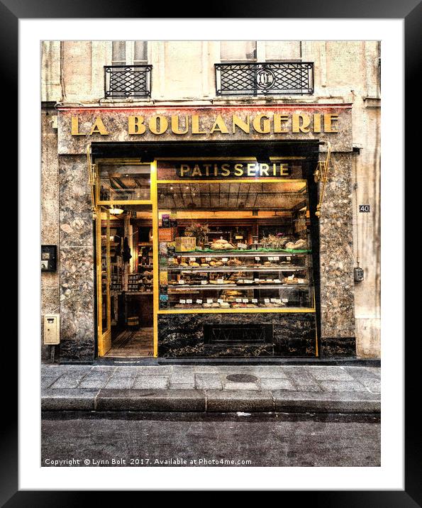 La Boulangerie Paris Framed Mounted Print by Lynn Bolt