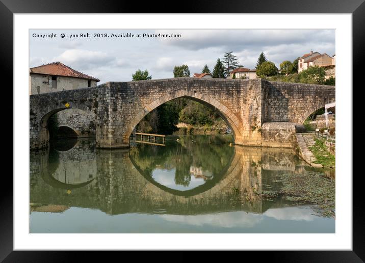 Bridge at Nerac on the River Baise Framed Mounted Print by Lynn Bolt