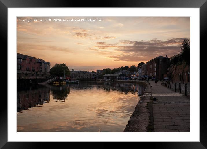 Sunset Exeter Quayside Framed Mounted Print by Lynn Bolt