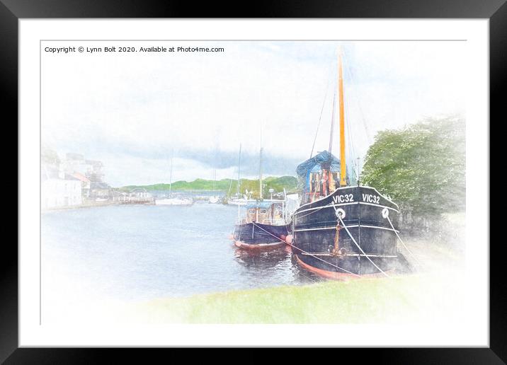 Clyde Puffer at Crinan Canal Basin Framed Mounted Print by Lynn Bolt