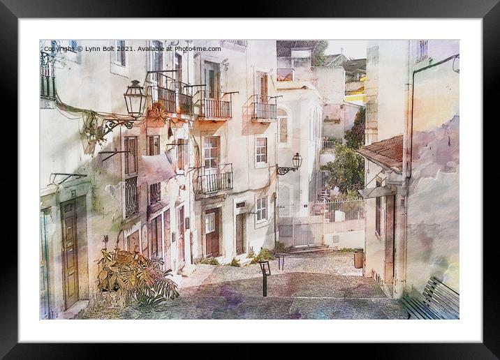Back Street of Lisbon Framed Mounted Print by Lynn Bolt