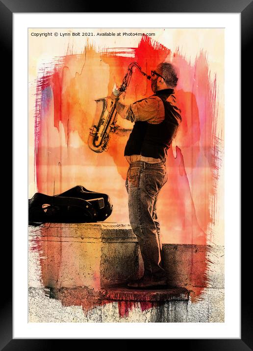 The Saxophonist Framed Mounted Print by Lynn Bolt