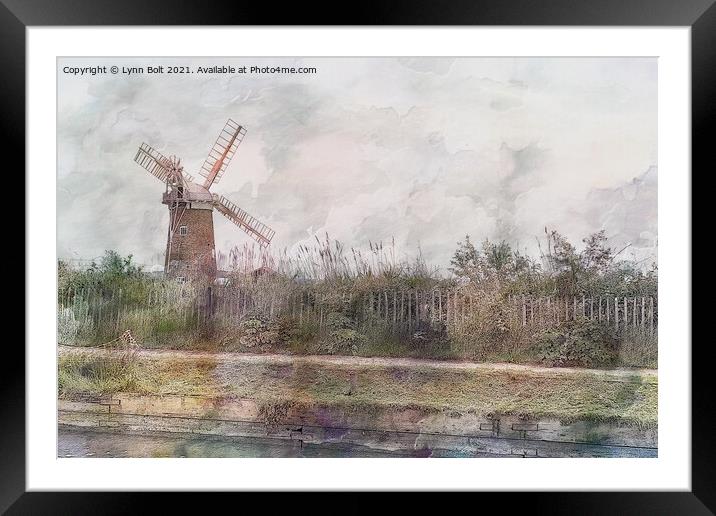 Windmill Norfolk Broads Framed Mounted Print by Lynn Bolt