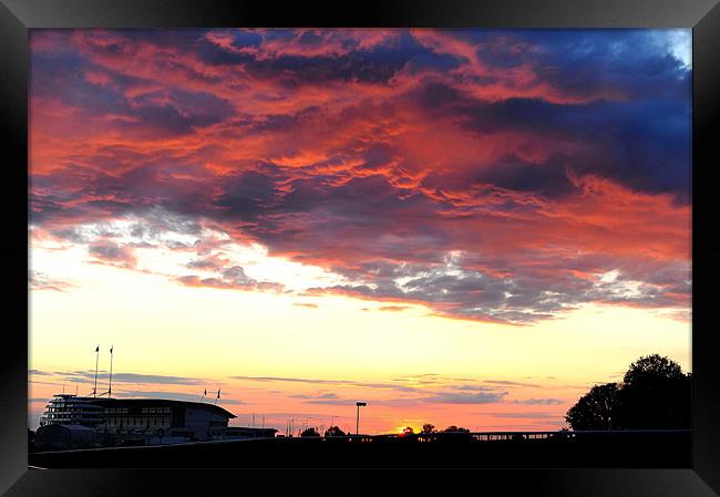 Sunset Over Epsom Racecourse Framed Print by Steve Brand