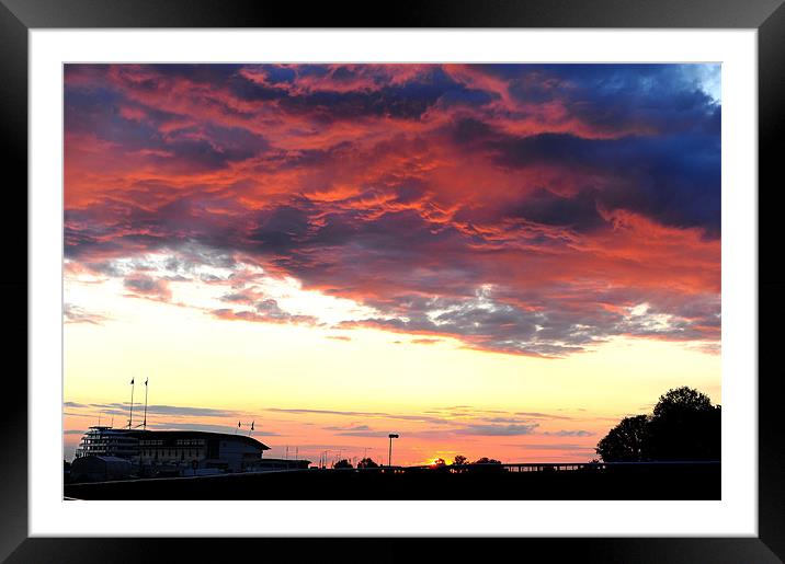 Sunset Over Epsom Racecourse Framed Mounted Print by Steve Brand
