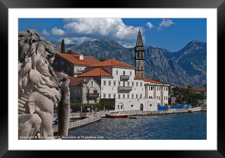 Perast, Montenegro Framed Mounted Print by alan bain