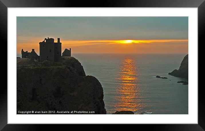 Dunnottar Castle sunrise Framed Mounted Print by alan bain