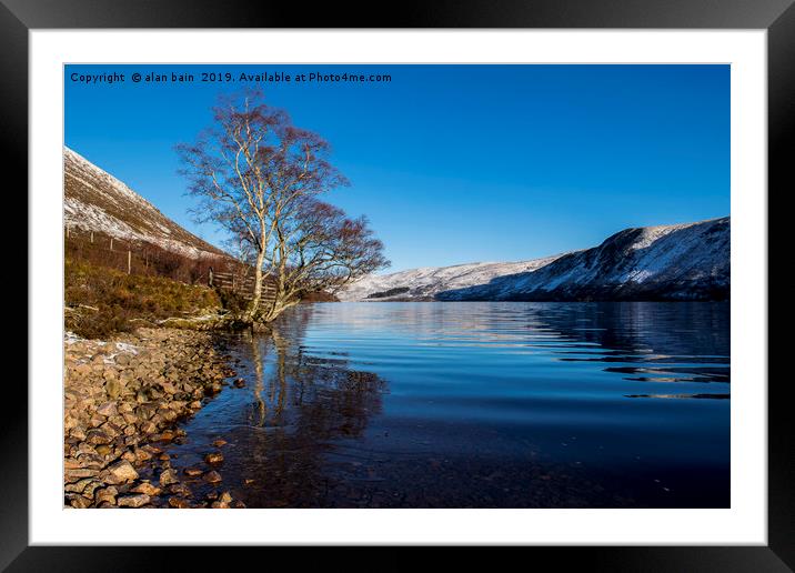 Winter Sun Loch Muick  Framed Mounted Print by alan bain