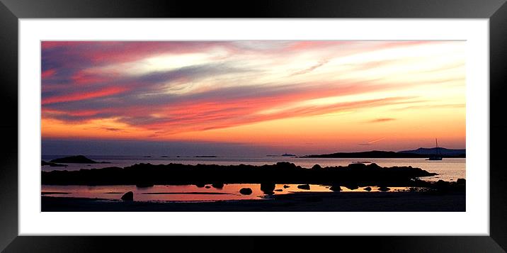 Whispy Pink Sky Framed Mounted Print by Simone Williams