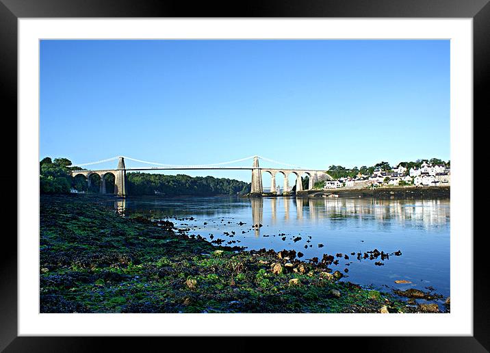 Menai Bridge in morning light Framed Mounted Print by Simone Williams