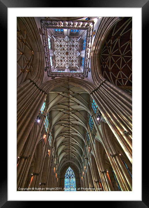 Minster ceiling. Framed Mounted Print by Nathan Wright