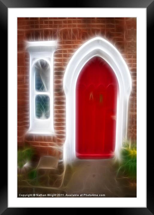 Red door and a window Framed Mounted Print by Nathan Wright