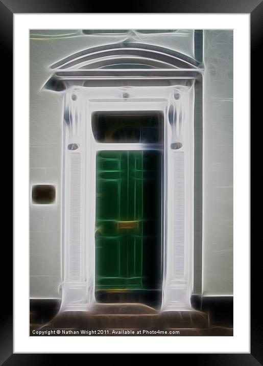 Green door Framed Mounted Print by Nathan Wright
