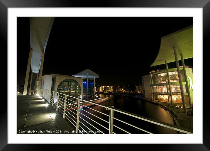 German parliament by night. Framed Mounted Print by Nathan Wright