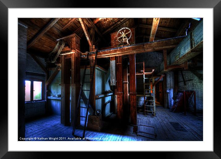 The wheels of the old mill Framed Mounted Print by Nathan Wright