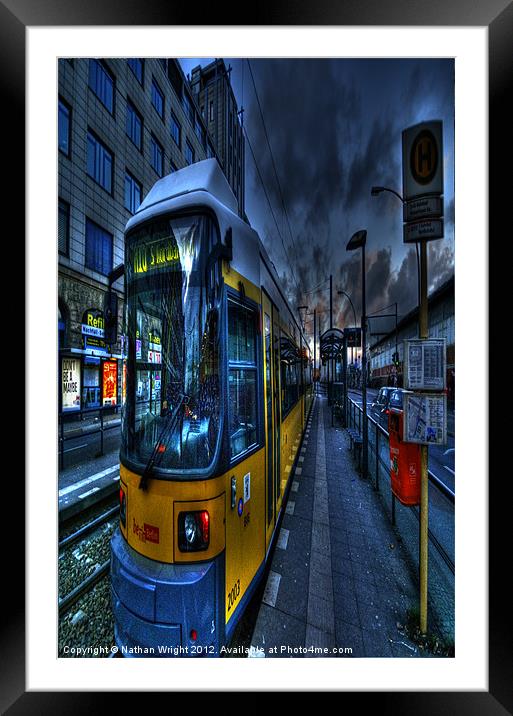 Yellow tram Framed Mounted Print by Nathan Wright