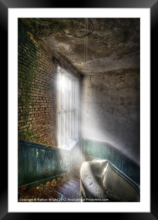 Sunlight stairs Framed Mounted Print by Nathan Wright