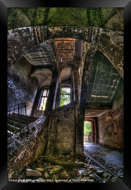Burned stairs Framed Print by Nathan Wright