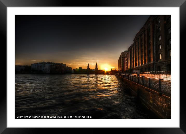 Old docks sunset. Framed Mounted Print by Nathan Wright