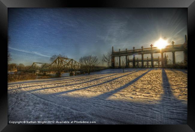 Bridge of spys sunset. Framed Print by Nathan Wright