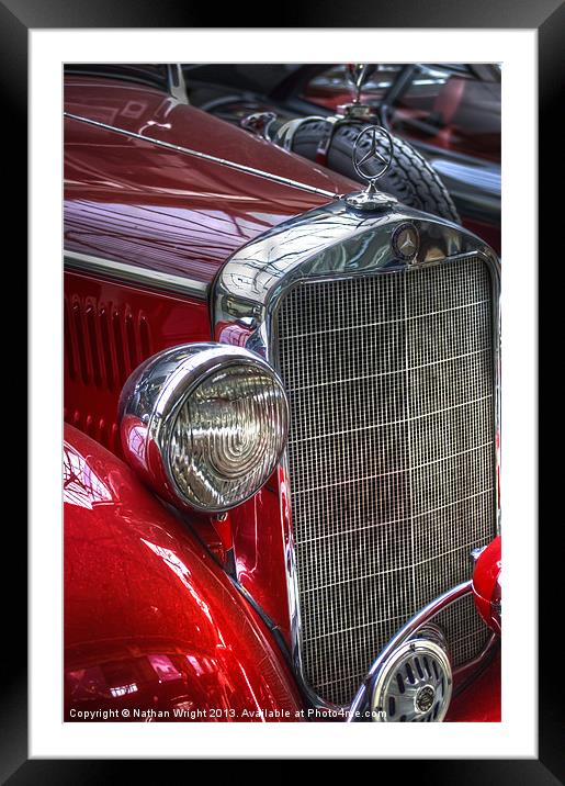 Red Merc oldtimer Framed Mounted Print by Nathan Wright