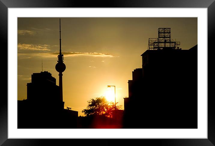 Berlin silhouette Framed Mounted Print by Nathan Wright