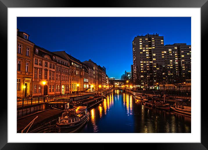 Harbour near the Spree. Framed Mounted Print by Nathan Wright