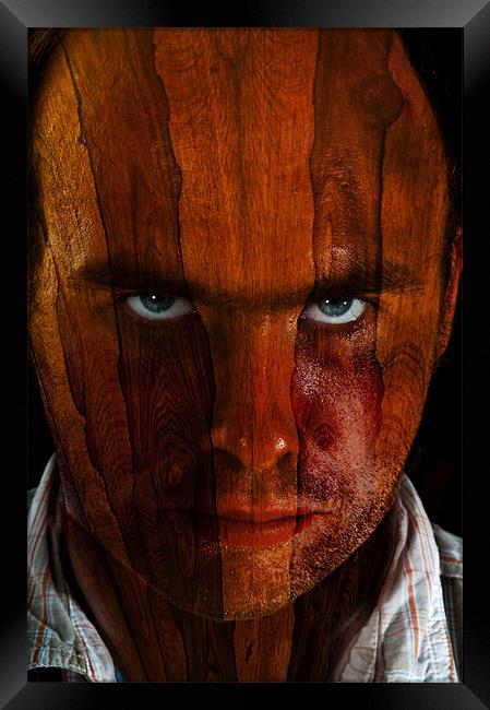 Wooden head Framed Print by Nathan Wright