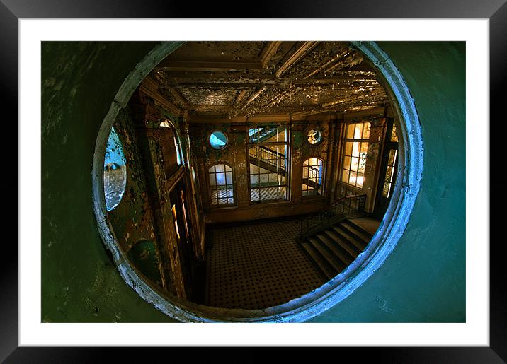 Through the round window Framed Mounted Print by Nathan Wright