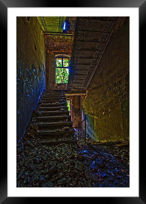 Ruined Stairs. Framed Mounted Print by Nathan Wright