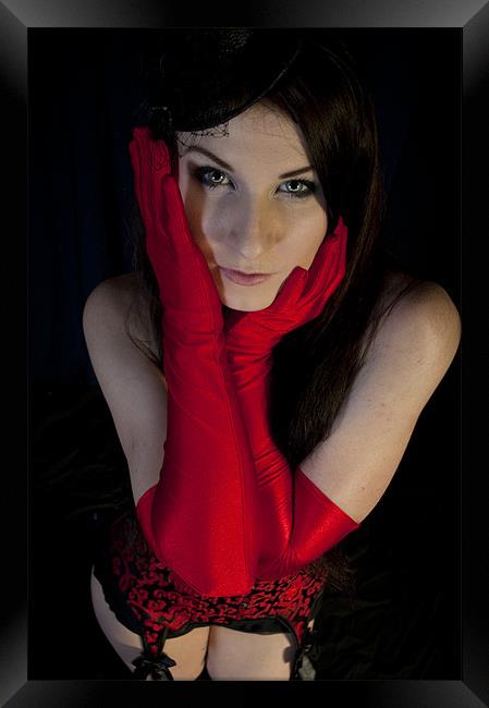 Red long gloves Framed Print by Nathan Wright