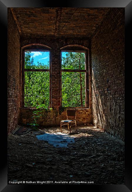 2 windows in a ruin. Framed Print by Nathan Wright