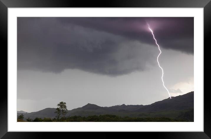 Lightning - Cloud to Ground Framed Mounted Print by Rory Trappe