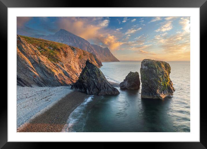 Sea stacks at Trefor on the Llyn Peninsula Framed Mounted Print by Rory Trappe