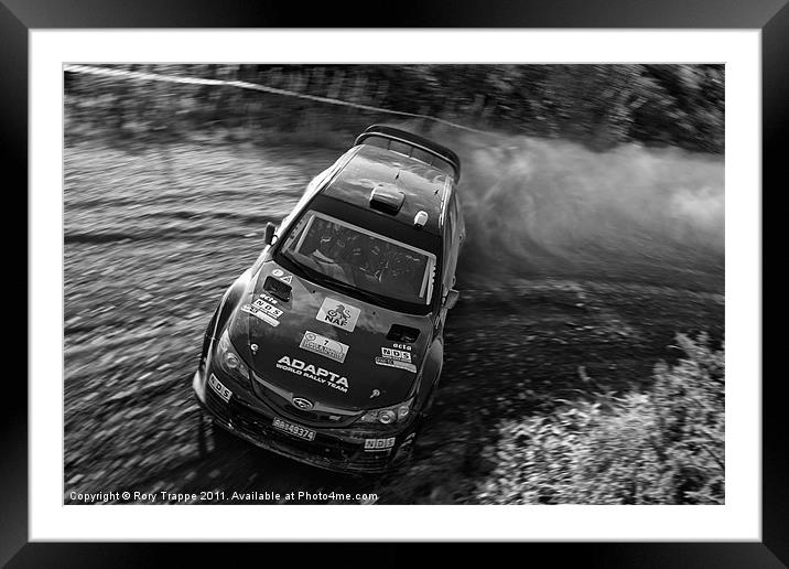 Subaru rally car at Penmachno Framed Mounted Print by Rory Trappe
