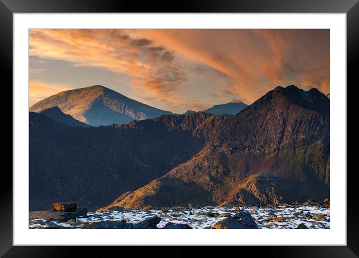 A view of Crib Goch from Glyder fach Framed Mounted Print by Rory Trappe