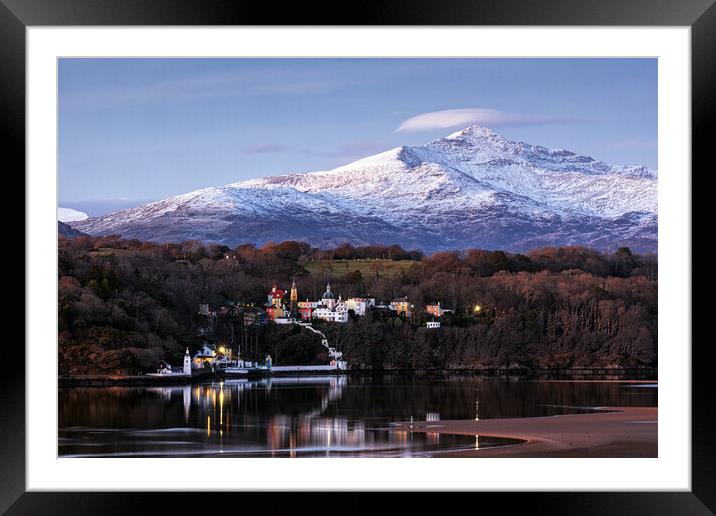 Portmeirion with Snowdon in the background Framed Mounted Print by Rory Trappe