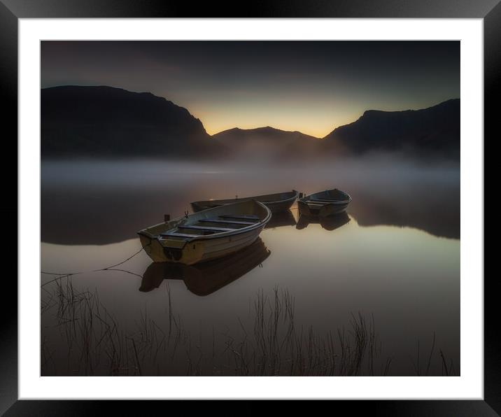Fishing boats at dawn Framed Mounted Print by Rory Trappe