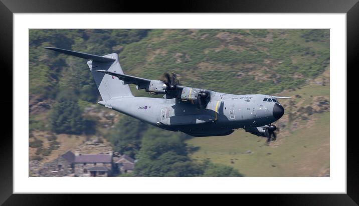 An RAF Atlas A400M low level Framed Mounted Print by Rory Trappe
