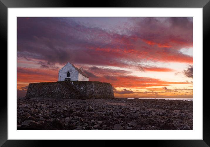 St Cwyfan's church Framed Mounted Print by Rory Trappe